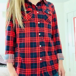 Tops - Red and navy blue flannel Tops - Red and navy blue flannel